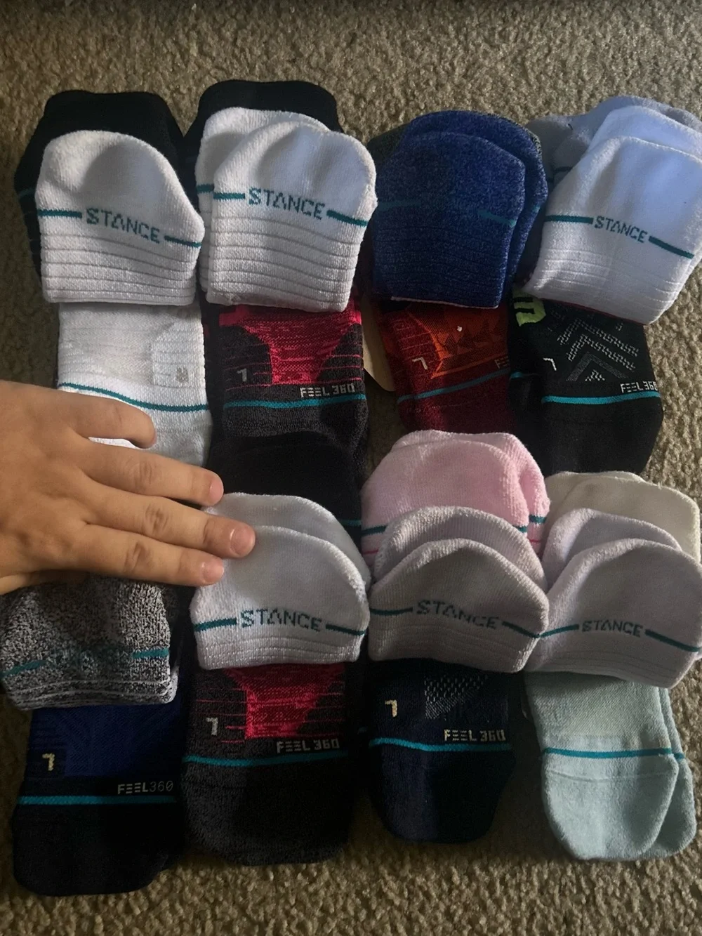 Stance Performance Low-Cut Socks - Pink, Black, Green, Light Blue (3-Pack)